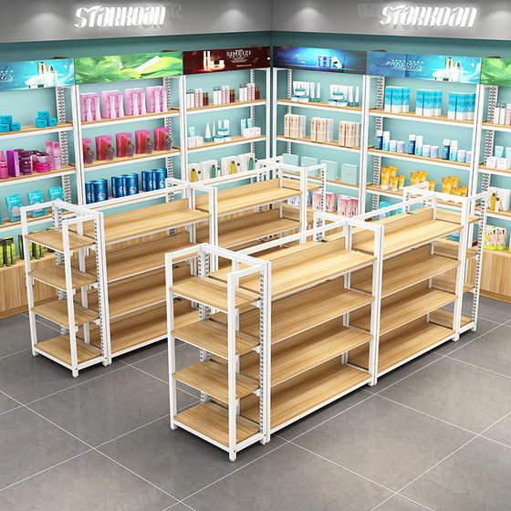 Supermarket shelves mobile phone accessories cosmetics display cabinet