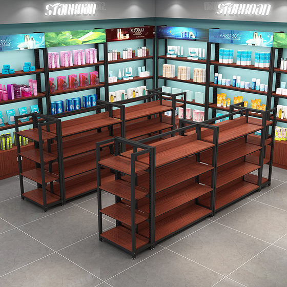 Supermarket shelves mobile phone accessories cosmetics display cabinet