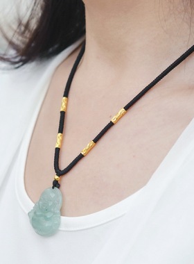 黄金项链挂绳翡翠吊坠玉佩