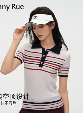 HENNY RUE 亨尼露空女夏季户外运动防晒遮阳帽防紫外线字母刺绣