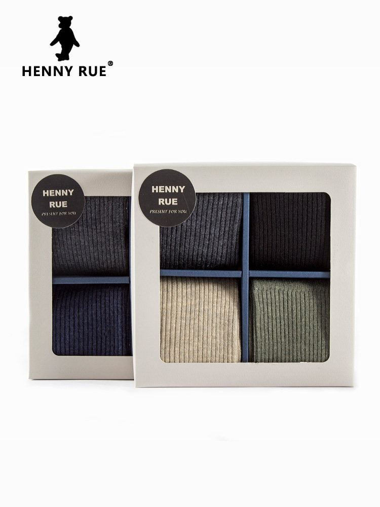 henny rue秋冬季男士礼盒中筒袜子 hennyrue短袜/打底袜/丝袜/美腿袜