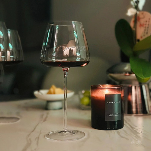 欧式水晶勃艮第红酒杯葡萄酒杯玻璃杯高级感轻奢大肚凹底高脚杯 - 图0