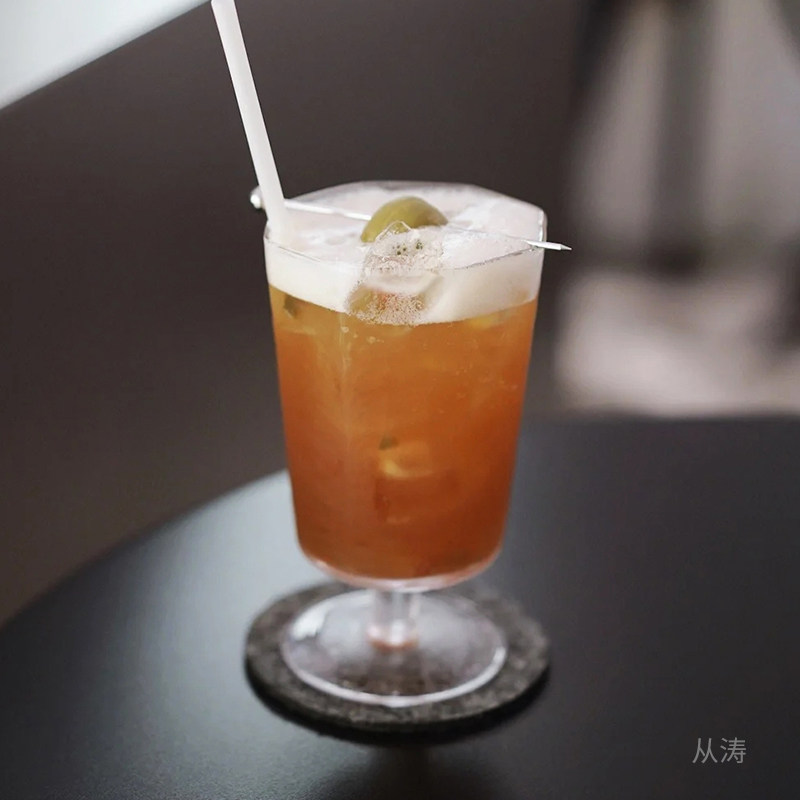 北欧风杯子网红餐厅高脚杯子日式锤纹冷饮杯甜品杯饮料杯鸡尾酒,淘宝优惠券,粉丝福利购,淘宝优惠卷