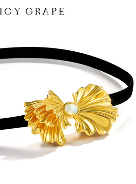 【法国设计师款】金色蝴蝶结项链