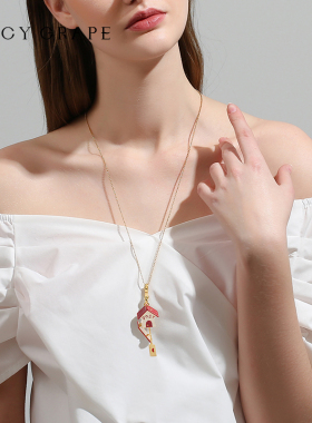 可打开邮箱信件珐琅吊坠项链