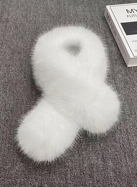 冬季仿皮草狐狸毛加厚保暖围巾