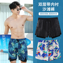 Beach Pants Mens Speed Dry sewer Lovers Swim Pants Inner Lining Fake two Sanya Surfing Shorts Bubble Spa Summer