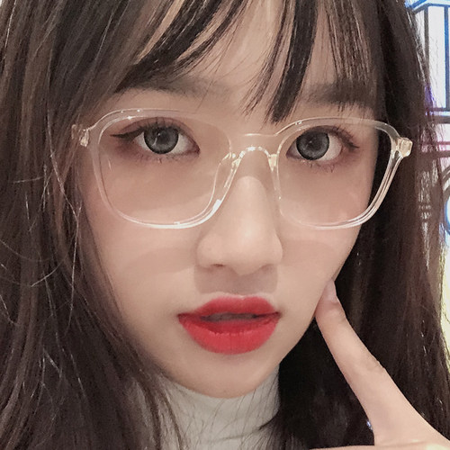 透明眼镜框女眼镜防辐射防蓝光近视眼镜有度数网红素颜韩版潮圆框 - 图0