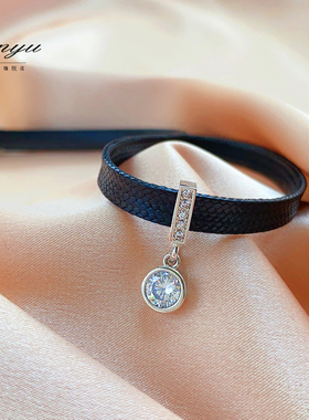 小清新闪钻项链女短款锁骨链