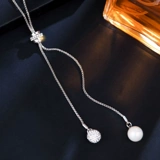 Качественное ожерелье из жемчуга, длинный универсальный свитер, демисезонный аксессуар, популярно в интернете, простой и элегантный дизайн, в корейском стиле