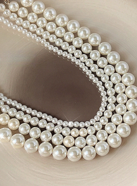 人造珍珠圆珠女正圆强光亮颈链