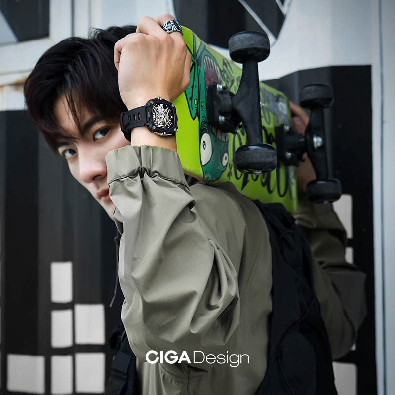 CIGA Design玺佳机械表能量之眼男士手表学生机械镂空腕表夜光款