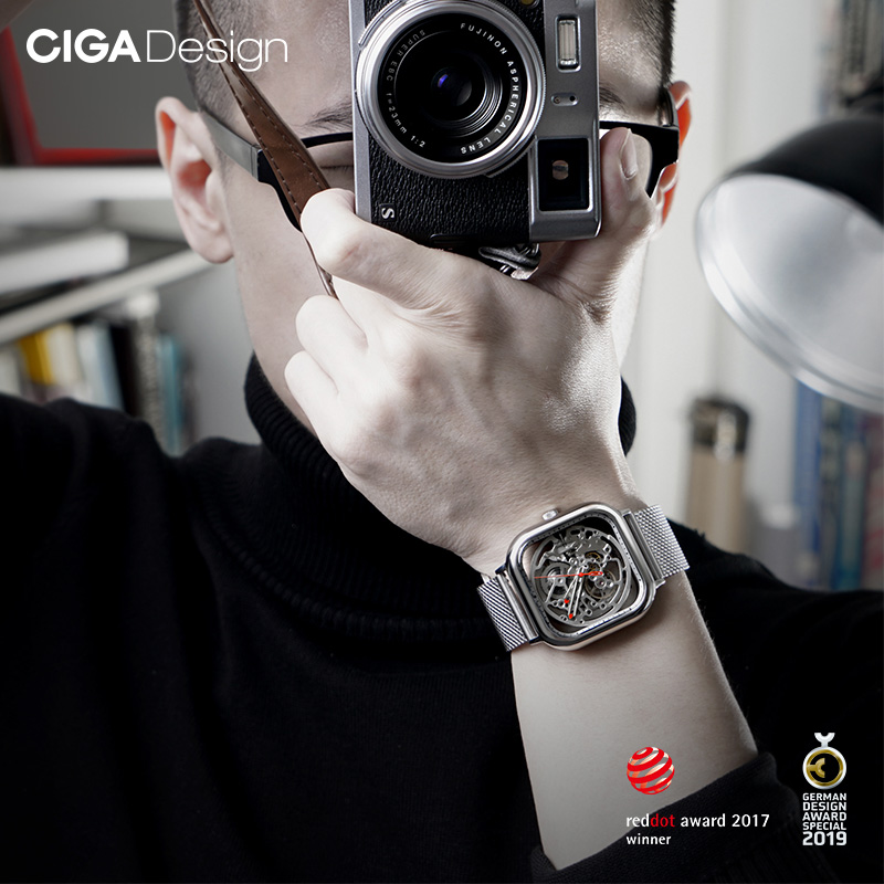 cigadesign旗舰店小米有品CIGA Design玺佳镂空腕表男手表方形机械表镂空表手表男1