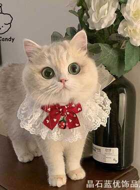 个性铃铛饰品节围巾口水巾猫咪项圈猫咪项圈宠物围脖ins风