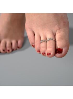指环尾戒开口可调节时尚复古简约小众小指脚戒指女脚趾戒指