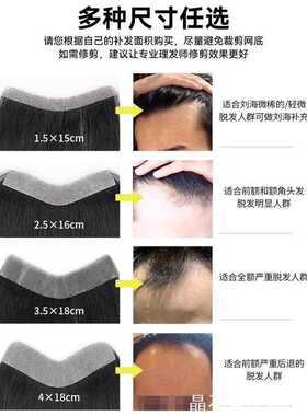 前额头全真人海假发片卡子款精致