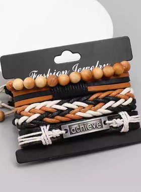 男女同款民族风个性手链木珠少年感日系叠戴手串酷飒废土风配饰