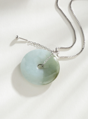 S925纯银平安夹扣镀18K金吊坠扣