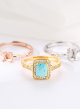 致闺蜜女s925银戒指空托