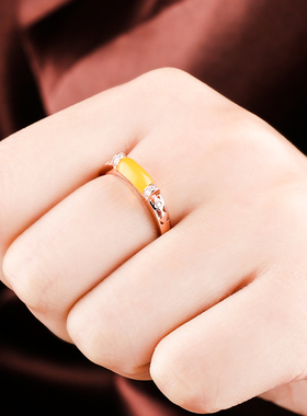 s925镀黄金镶嵌绿松石开口戒指托