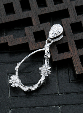 包边吊坠空托复古镶嵌琥珀蜜蜡