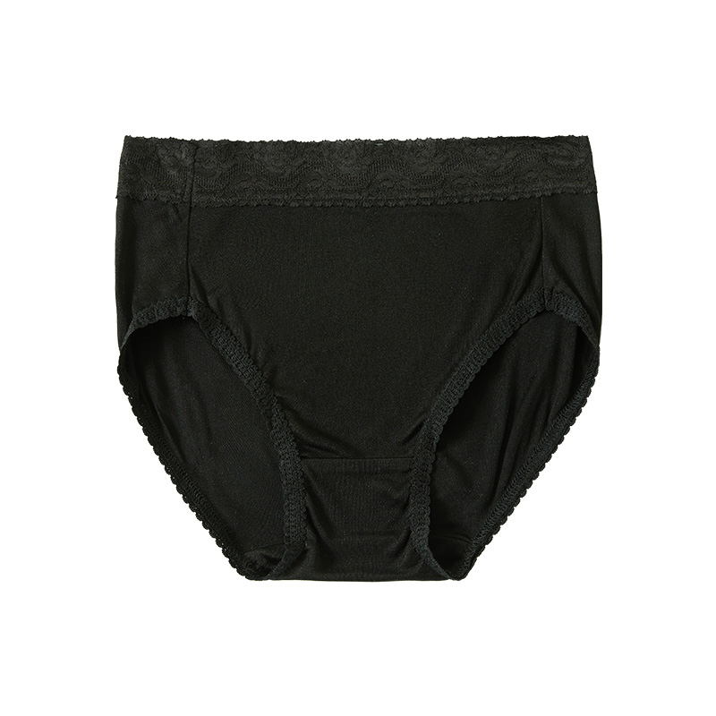 桑蚕丝女内裤 蕾丝超薄中腰无痕速干透气包臀三角裤女士夏季大码 - 图3