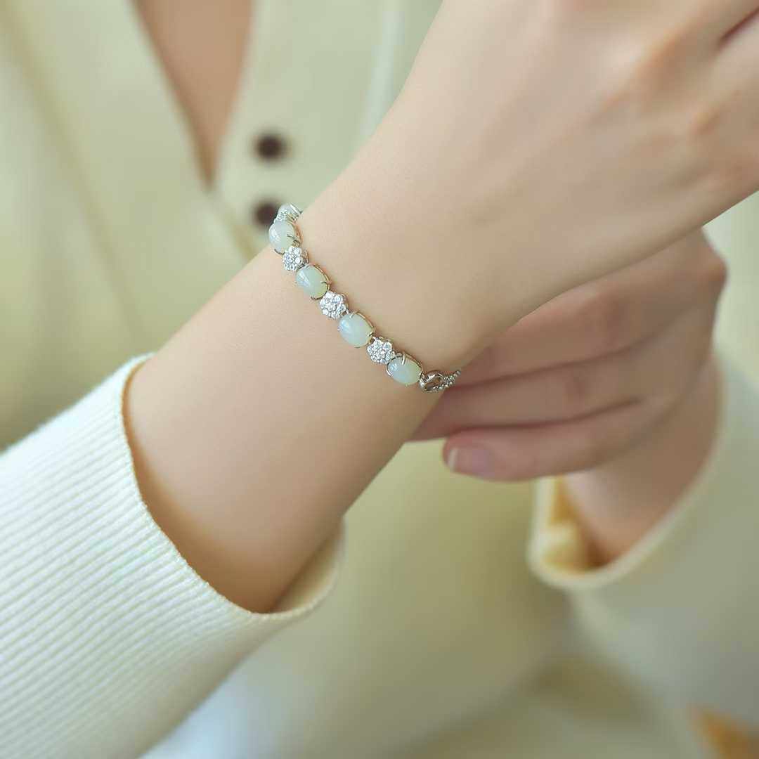 和田玉白玉蛋面手链设计师款和田玉手链蛋面和田玉手链送女朋友,淘宝优惠券,粉丝福利购,淘宝优惠卷