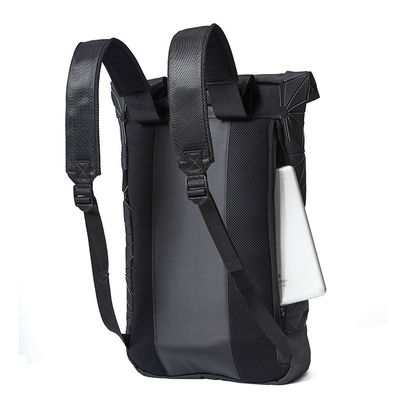 男潮牌街头运动3d菱形旅行女双肩包 landcase双肩背包