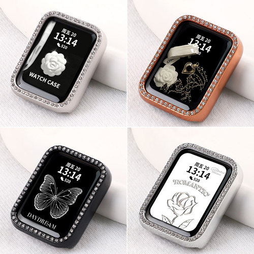 适用于小米手环9pro保护壳表带仿钻镂空半包表壳xiaomi8pro全包保护套壳膜一体防摔耐磨钢化膜运动9pro配件 - 图2