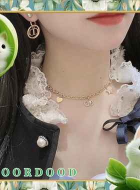 D O O R D O O D家高端复古珍珠CD耳环耳钉女圆形吊坠后挂式耳饰