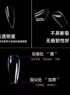 超薄无痕透明成品贴片两用假指甲