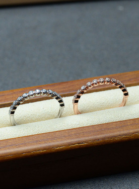 莫桑钻戒指女镀金指环小众