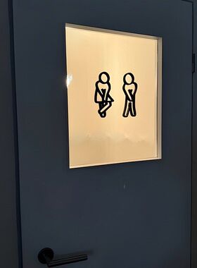 2件套卫浴门标志装饰，现代男女厕所标识，卫生间挂饰，客用卫生