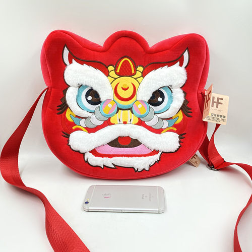 中国风醒狮老虎新年拜年红包袋汉服男女孩儿童斜挎包零钱包小包包 - 图2
