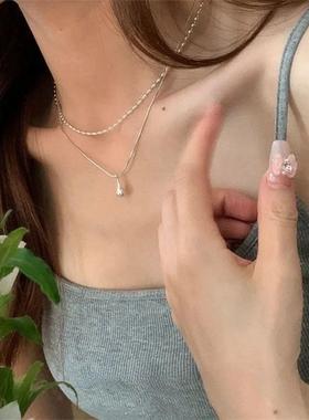 叠戴项链女配饰双层锁骨链ins风