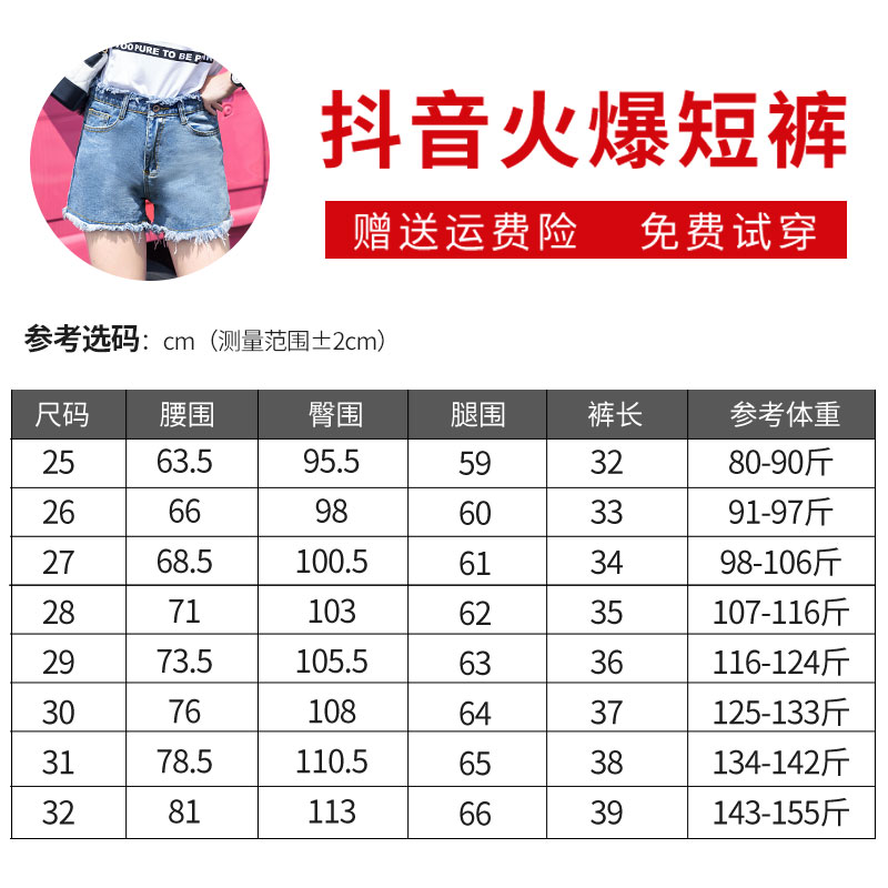 聆度旗舰店牛仔短裤女超高腰春款年新款夏季显瘦宽松潮ins网红大码胖mm2