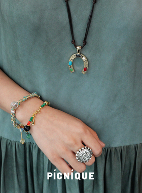 PICNIQUE 热带回忆圆牌印章戒指 原创小众设计师度假做旧饰品默叙