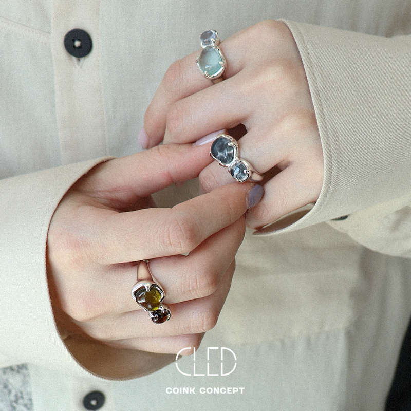 CLED Duo Beam Ring美国设计师925纯银原创手工质感戒指-图0