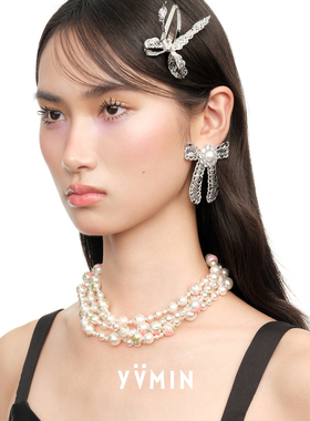 YVMIN尤目x SHUSHUTONG 彩绘珍珠多层项链 原创小众设计 默叙