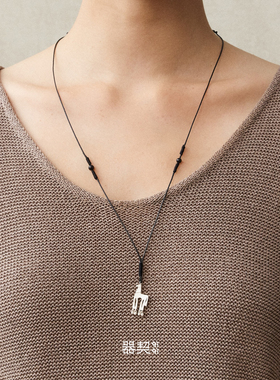 QIQI器契银铃游马黑檀吊坠项链