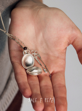 SALE E PEPE胡椒盐 纯银宝瓶长项链 原创小众设计气质毛衣链 默叙
