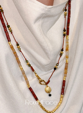 ROUNDFACE Code秘语Aura光晕编绳项链 原创设计师复古锁骨链 默叙