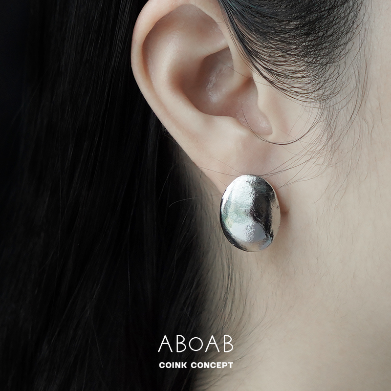 ABOAB Ten Studs耳钉 925纯银原创设计手工肌理小众独特气质耳环 - 图1