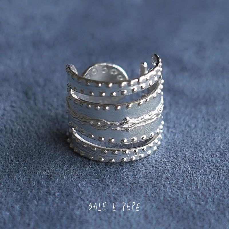 SALE E PEPE 纯银瑜伽人戒指 925银原创小众设计师高级造型感饰品 - 图1