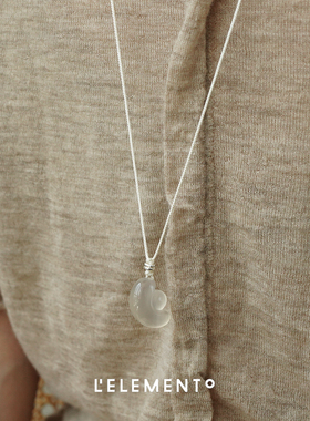 L'ELEMENTO透明玛瑙元宝项链