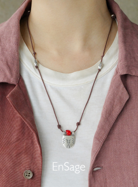 ENSAGE 曙光落日之印绳编项链 纯银原创小众设计师复古吊坠 默叙