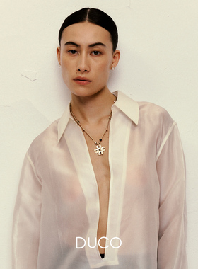 DUCO 四叶草贝母项链 原创小众设计师个性气质高级感锁骨链 默叙