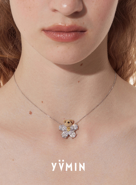 YVMIN尤目宝石花朵mini小熊项链