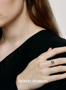 FOUNDRY BOUNDARY 小冰川戒指 纯银蓝磷灰石原创设计小众银饰默叙