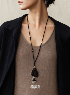 QIQI器契足迹纯银组合吊坠项链